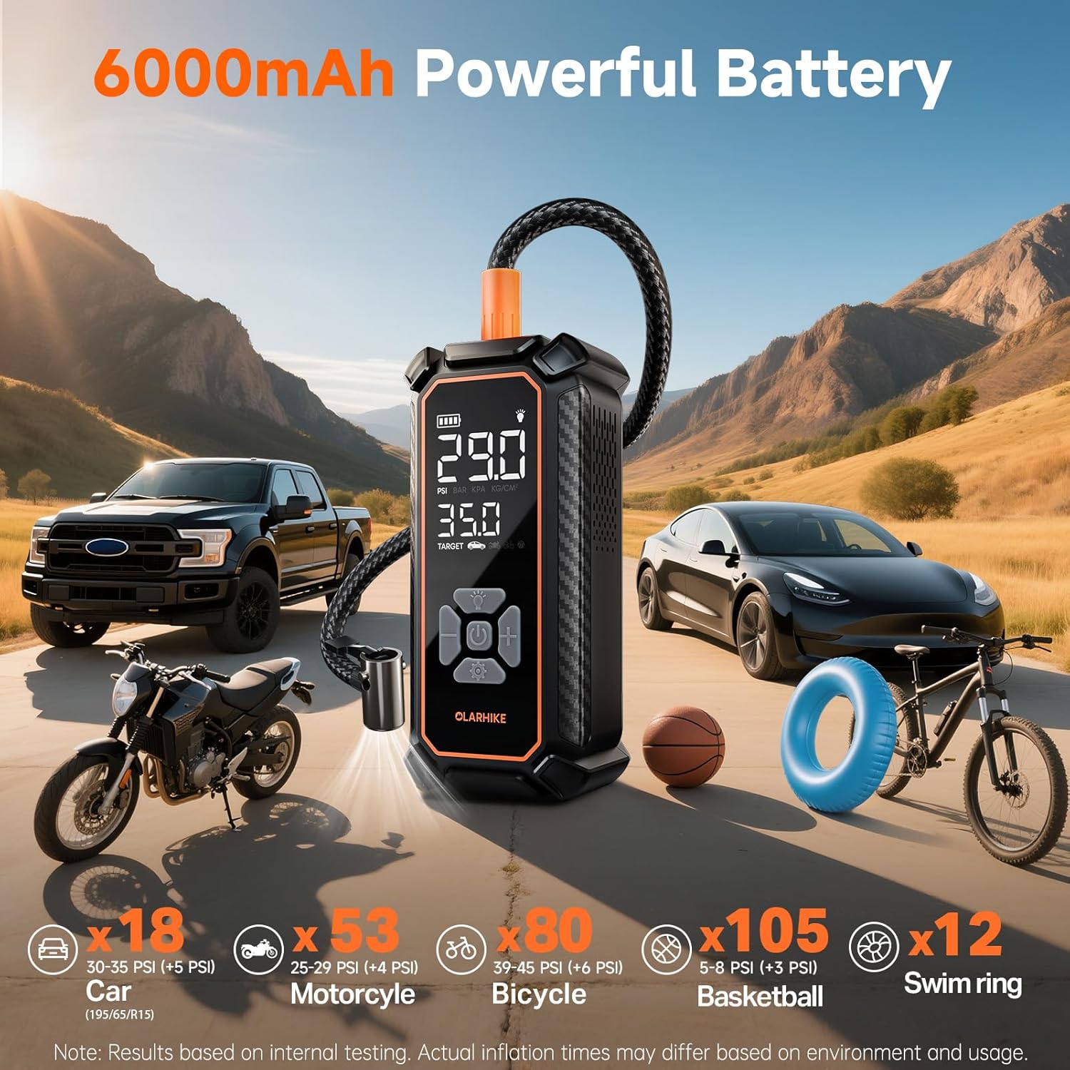 OlarHike cordless portable tire inflator product image